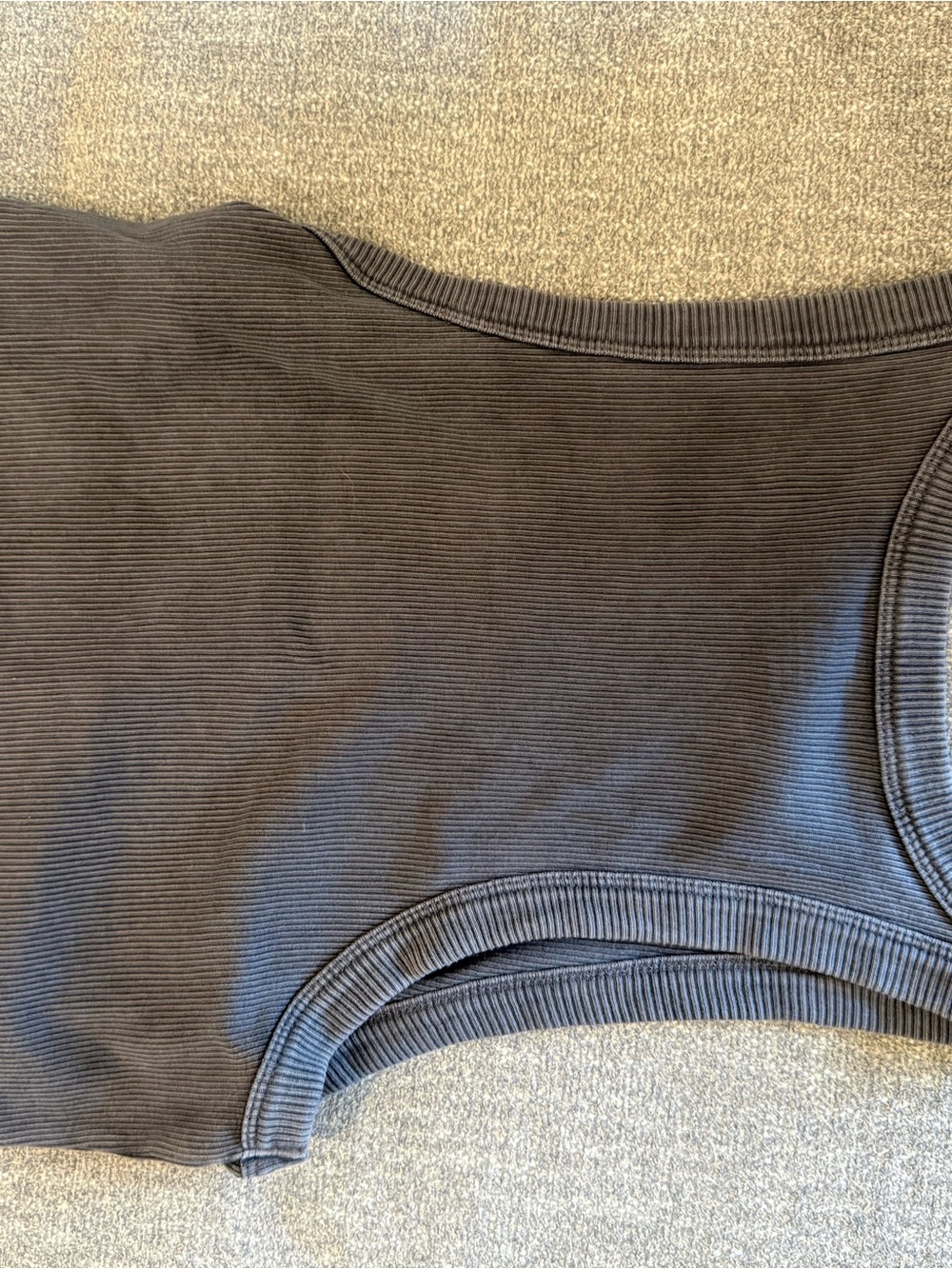 Aerie cropped Basic Ribbed Tank Top - Dark Charcoal - Picture 3 of 3